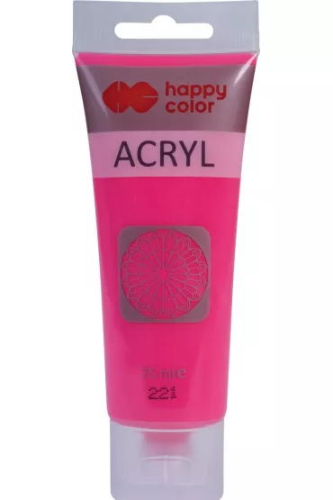 Happy Color Farba akrylowa fluo r�owa 75ml