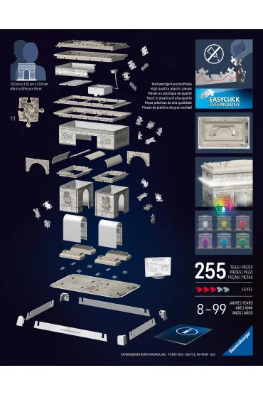 Puzzle Iconics 224 el. 3D �uk Triumfalny Ravensburger