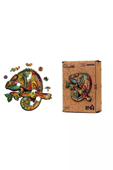 Puzzle drewniane eko 69 Kameleon A4 PuzzleOK