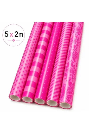 PaperHit Papier ozdobny 5x2mx57cm r�owy 5 szt.