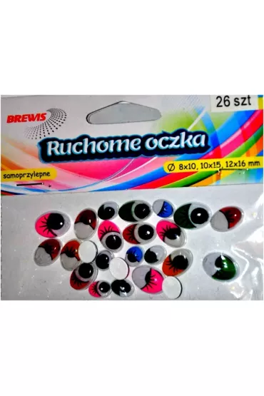 Brewis Ruchome oczka owalne + kolorowe rz�sy 36 szt.