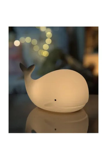 Rabbit&Friends Wieloryb lampka silikonowa z pilotem bia�a