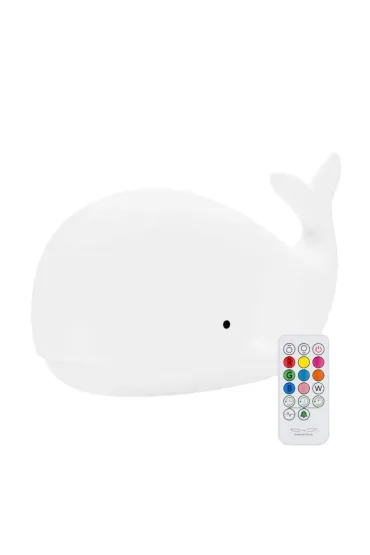 Rabbit&Friends Wieloryb lampka silikonowa z pilotem bia�a
