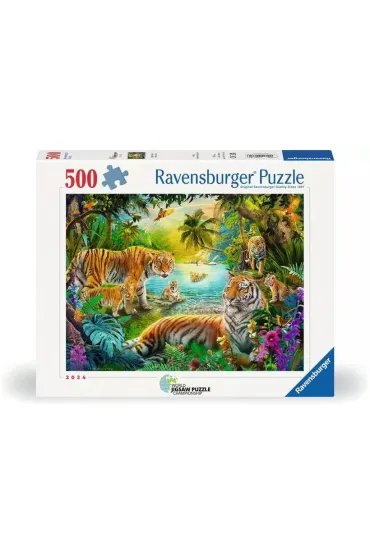 Puzzle 500 el. 2D Rodzina Tygrys�w Ravensburger