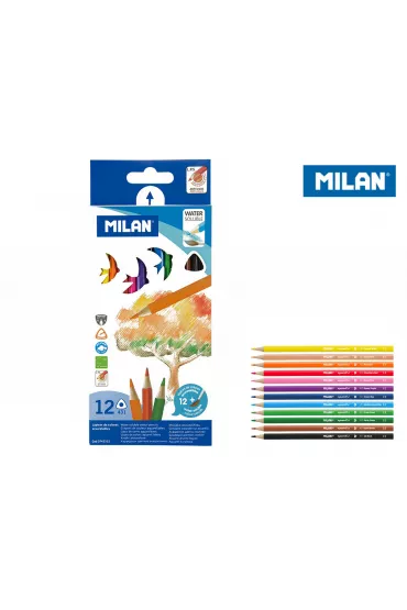 Milan Kredki akwarelowe tr�jk�tne 12 szt.