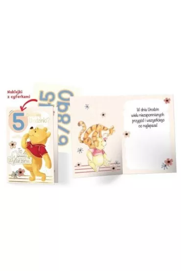 Kukartka Karnet B6 DSK-024 Urodziny Kubu� Puchatek (wymienne cyfry)