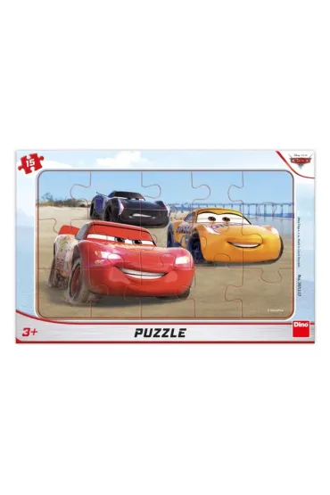 Puzzle ramkowe 15 el. Auta Cars Wy�cig Dino Toys
