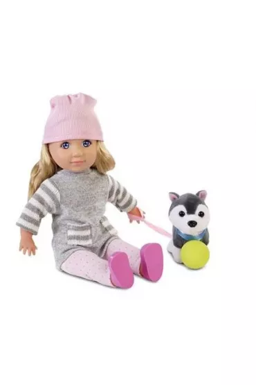 Lalka Natalia z pieskiem pluszowym 35 cm Artyk