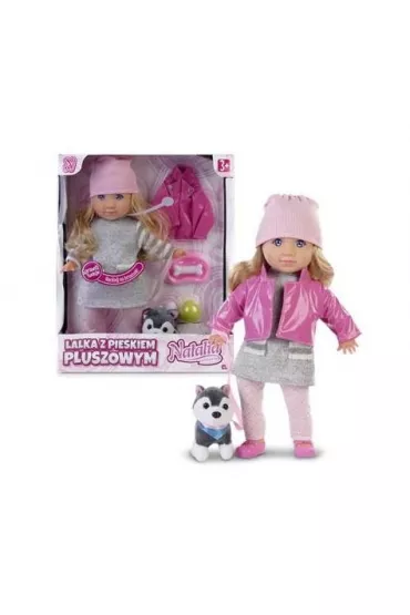 Lalka Natalia z pieskiem pluszowym 35 cm Artyk
