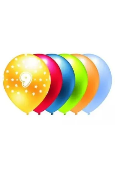 GoParty Balon metalik 9 mix kolor�w 5 szt.