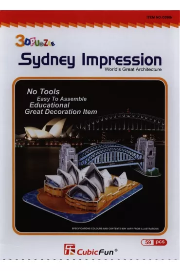 Puzzle 3D 59 el. Sydney Impression Cubic Fun - Puzzle