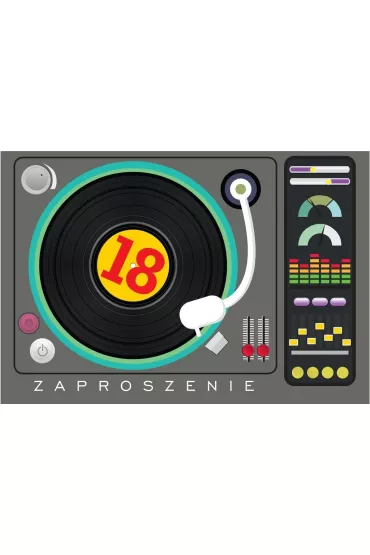 Kukartka Zaproszenie ZZ-055 Urodziny 18 DJ 5 szt.