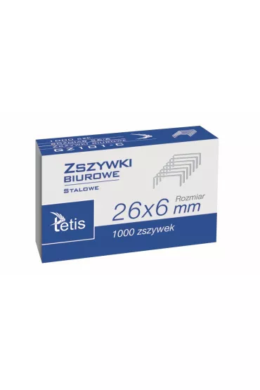 Tetis Zszywki biurowe 26/6 GZ101-C 1000 szt.