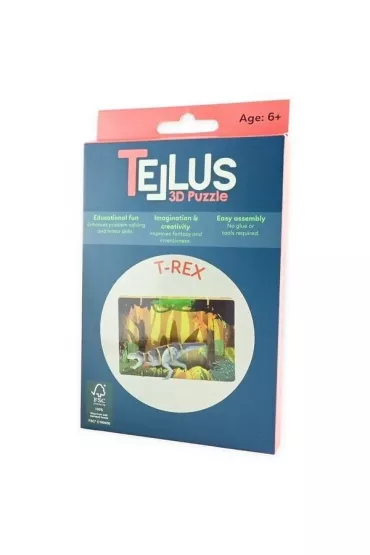 Puzzle Drewniany rozk�adany teatrzyk 3D - T-Rex Robe