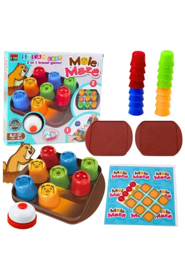 Gra zr�czno�ciowa 2w1 Mole Maze LeanToys