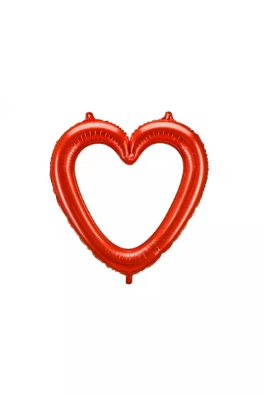 PartyDeco Balon foliowy Serce ramka, , czerwony Walentynki 86x83.5cm