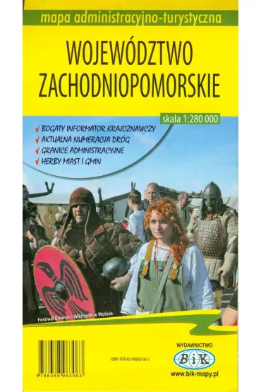 Mapa administracyjno-turystyczna Wojew�dztwo zachodniopomorskie 1:280 000