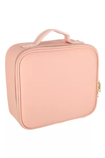 Kosmetyczka organizer na kosmetyki bi�uteri� kuferek z lusterkiem 10-krotne powi�kszenie r�owy