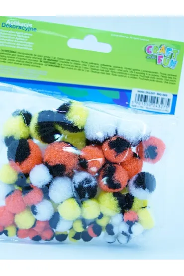 Craft with Fun Ozdoba dekoracyjna pompony kolorowe 80 szt.