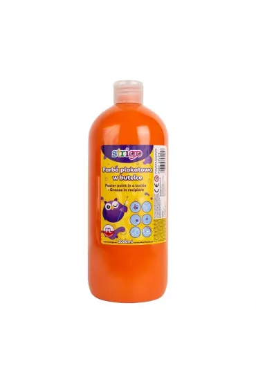 Strigo Farba plakatowa w butelce pomara�cz 1000 ml