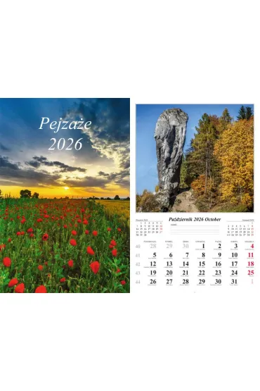Kalendarz �cienny 2026 Pejza�e