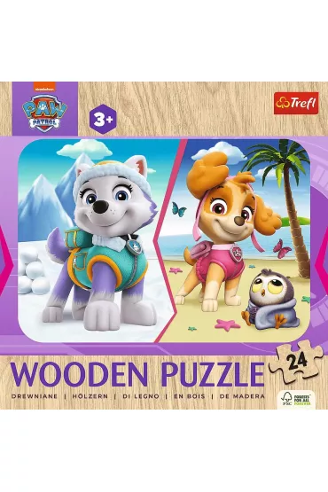 Puzzle drewniane 24 el. Dziewcz�cy Psi Patrol Trefl