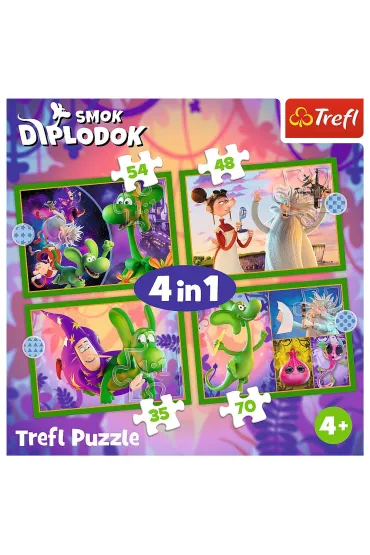 Puzzle 4w1 - �wiat Smoka Diplodoka (35+48+54+70 el.) Trefl