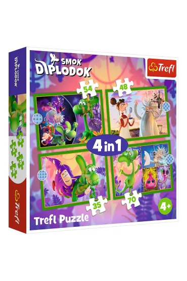 Puzzle 4w1 - �wiat Smoka Diplodoka (35+48+54+70 el.) Trefl