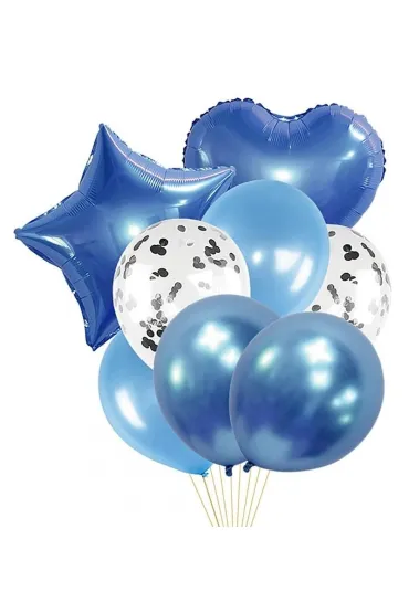 Zestaw balon�w niebieski 8 szt mix PARTY GO