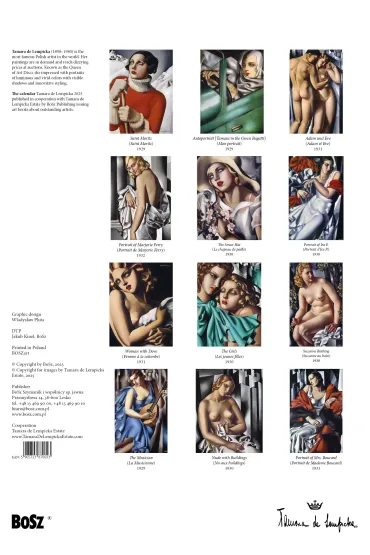 Kalendarz 2027 Tamara �empicka wz�r 1 A3 - W�adys�aw  Pluta