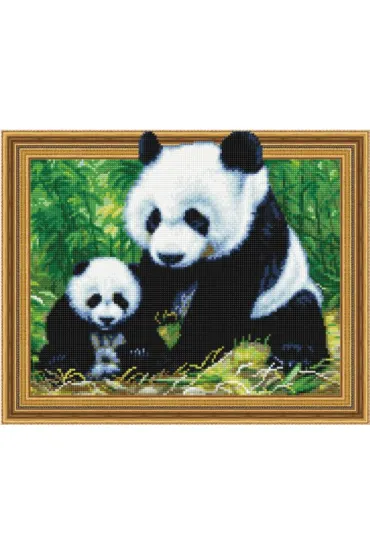 iPicasso Diamentowa mozaika 5D - Panda z m�odym 40x50cm