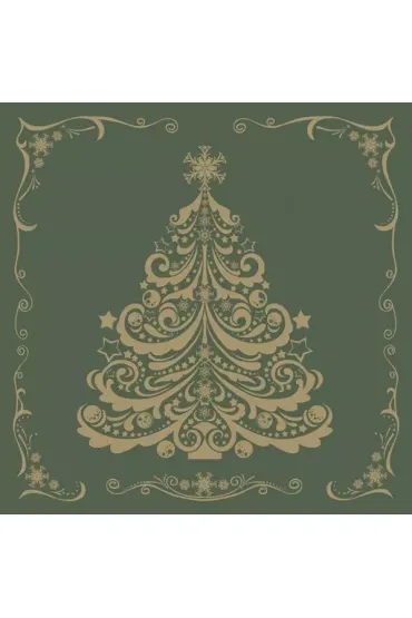 Serwetki Lunch Daisy BN - Gold Christmas Tree on Green SDGW024802 20 szt.