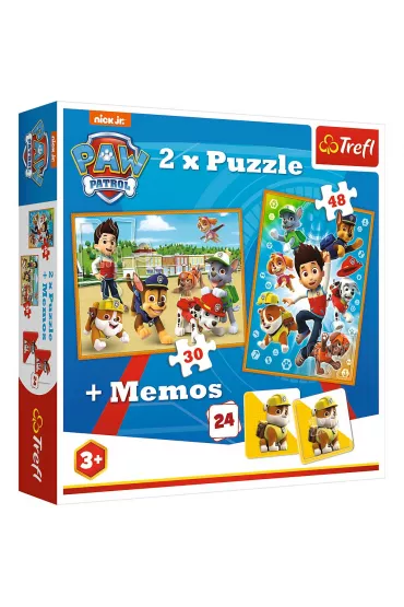 Puzzle Psi Patrol na ratunek + memos Trefl