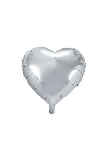PartyDeco Balon foliowy serce srebrny 45cm