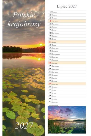 Kalendarz 2027 paskowy Polskie krajobrazy