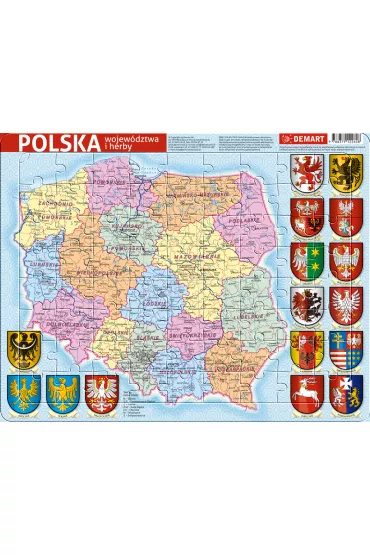 Puzzle ramkowe 72 el. Polska administracyjna Demart
