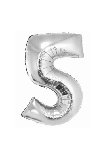 Godan Balon foliowy. Cyfra 5 srebrny 85cm