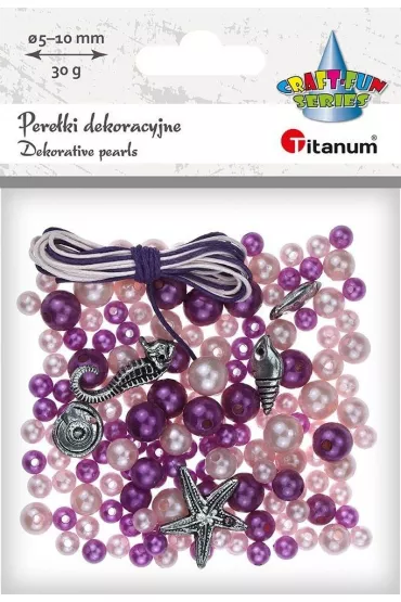 Pere�ki dekoracyjne zestaw do zrobienia bi�uterii tonacja r�owa TITANUM CRAFT-FUN SERIES