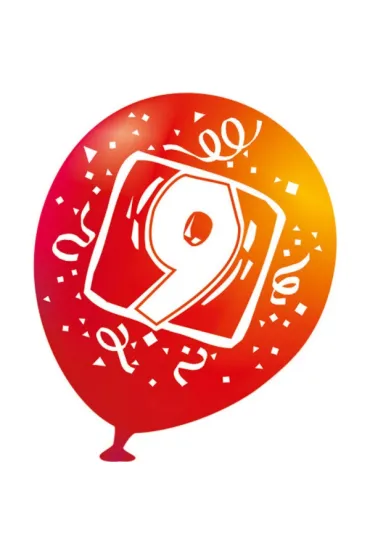 Amscan Balony lateksowe z cyferka 9 22,8 cm