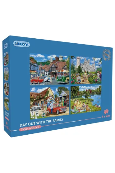 Puzzle 4x500 Rodzinna wycieczka 113739 Gibsons