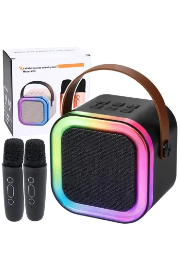 LeanToys Zestaw Do Karaoke G�o�nik Dwa Mikrofony led