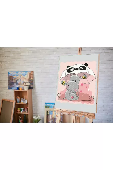 Twoje Hobby Malowanie po numerach - �liczny hipopotam 40x50cm