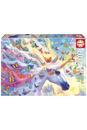 Puzzle 500 el. Jednoro�ec i kolorowe motyle Educa