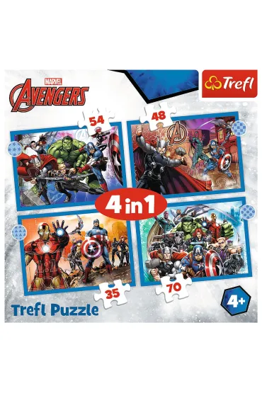Puzzle 4w1 - Odwa�ni Avengersi (35+48+54+70 el.) Trefl