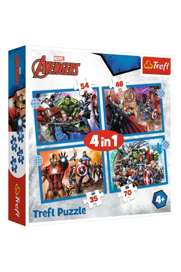 Puzzle 4w1 - Odwa�ni Avengersi (35+48+54+70 el.) Trefl