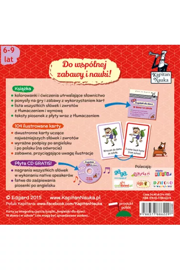 Kapitan Nauka. Angielski dla dzieci. W domu i w szkole. Ksi��ka + karty obrazkowe