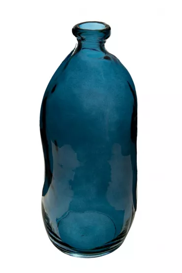 Atmosphera Wazon szklany Jeanne Blue z recyklingu