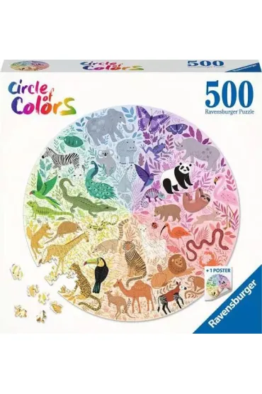Puzzle 500 el. 2D Paleta kolor�w Zwierzeta 17172 Ravensburger