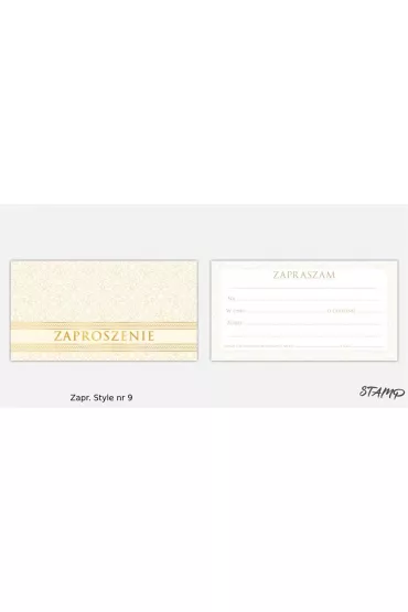 Stamp Zaproszenia Style wz�r nr 09 10 szt.
