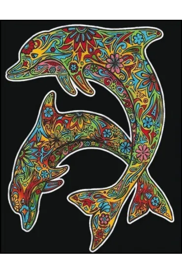 Kolorowanka Welwetowa 47x35 cm Delfiny
